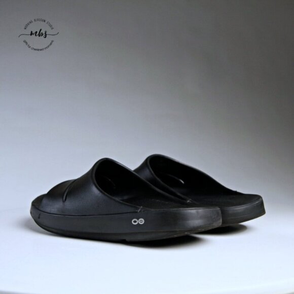 Oofos Ooahh Recovery Slide Shoes Black‎ Men 14